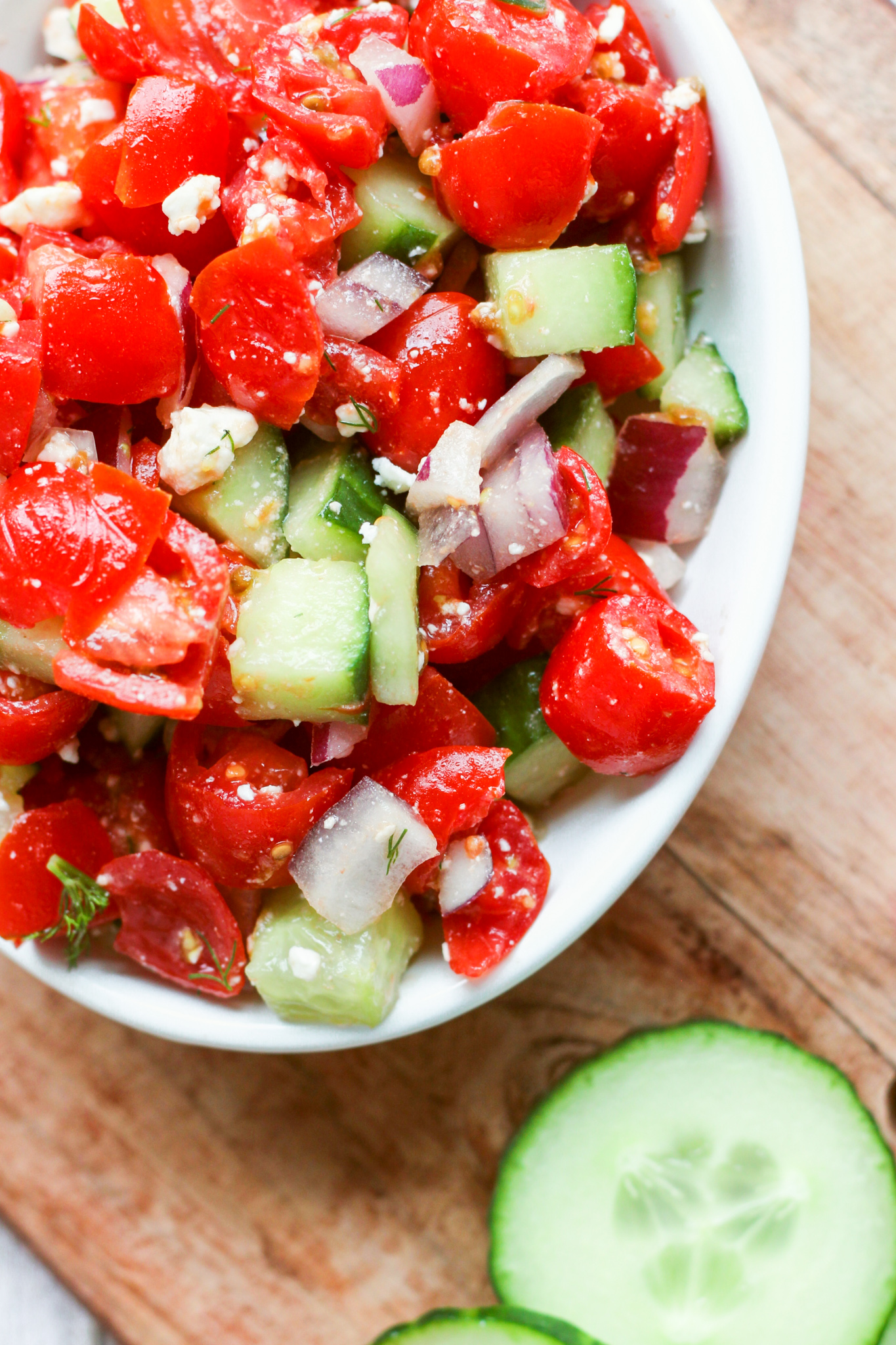 Cucumbers vs English Cucumbers  Cucumber & Tomato Salad with Red Onions &  Feta – Cooking Clarified