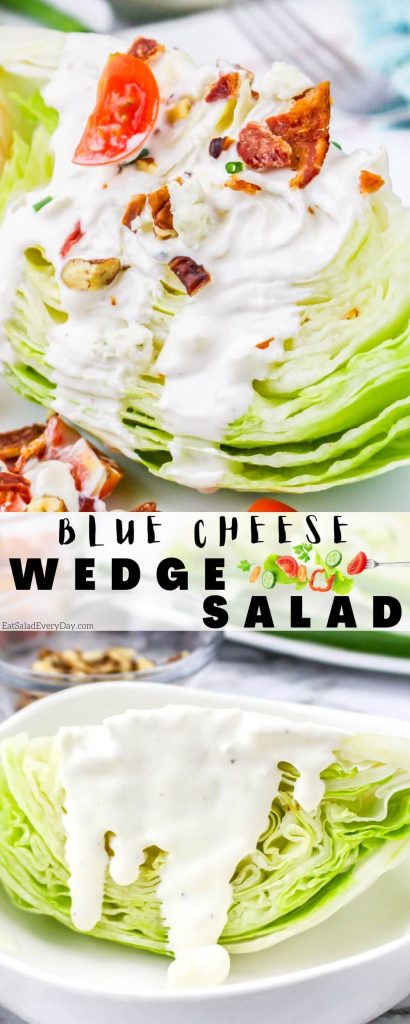 wedge salad pinnable image with title text